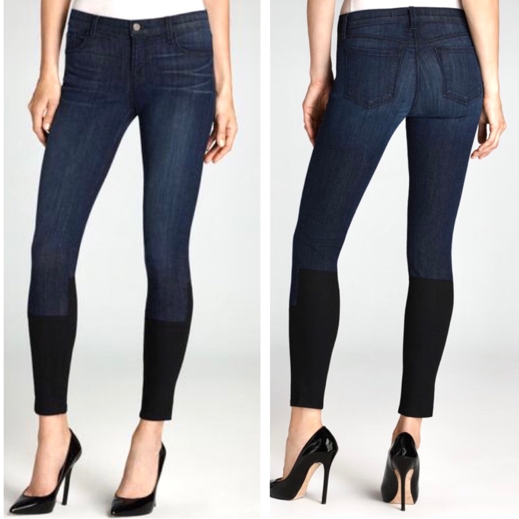 J Brand Stepped Hem Skinny Jeans